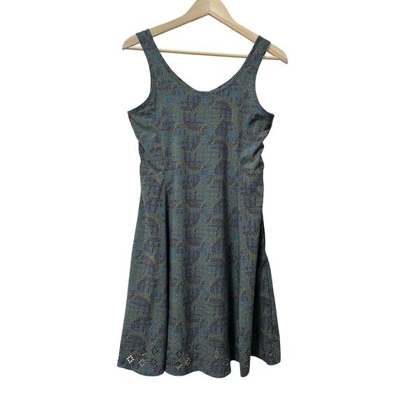 Toad & Co Sunkissed Petal Mini Dress Size S Green Laser Cutout Hem Stretch - Picture 2 of 9